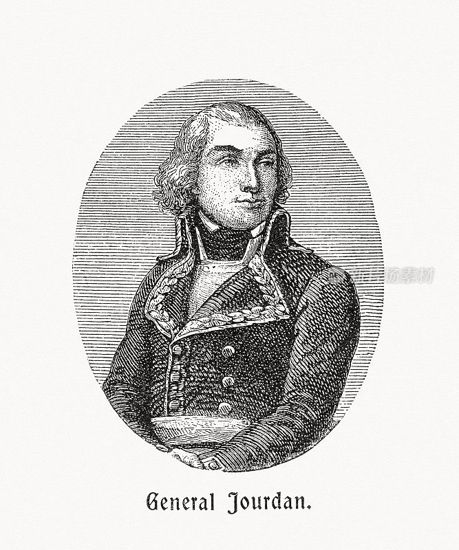 Jean-Baptiste Jourdan(1762-1833)，法国军事指挥官，木刻，1900年出版